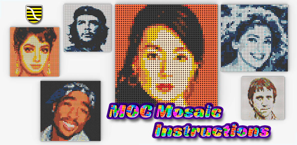 MOC Mosaic Instructions Android App - Building Instructions for Custom Lego Mosaic